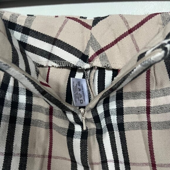 SUPER CUTE BURBERY STYLE BROWN PLAID MINI DRESS SKIRT 100% COTTON NEW W/O TAG - Picture 3 of 14